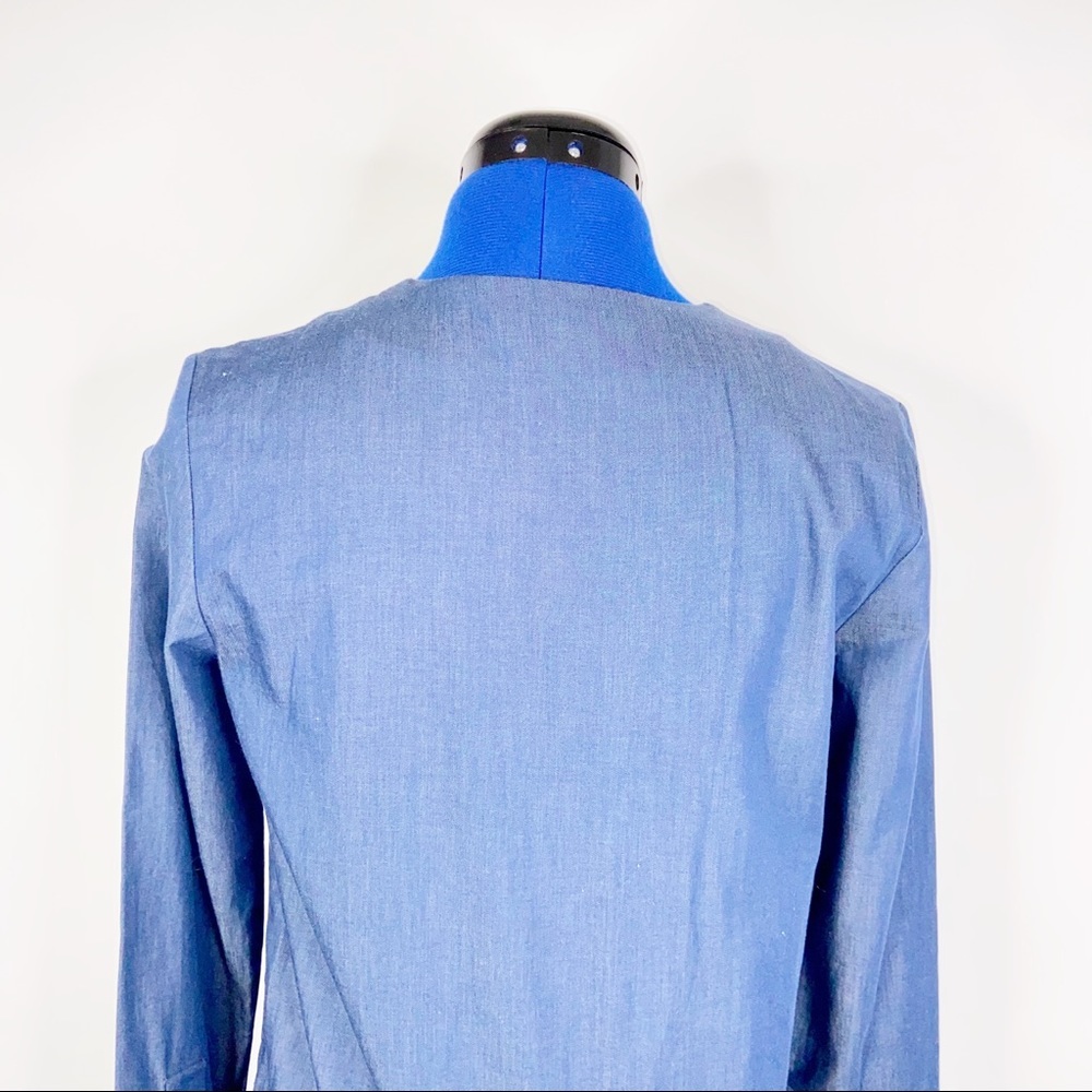 Kate Spade Blue Chambray Wrap Long Sleeve Dress - Picture 4 of 9